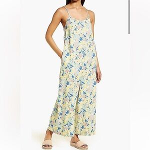 Nordstrom Floral Linen Blend Jumpsuit